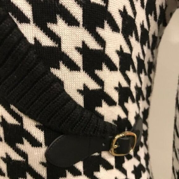 Calvin Klein long sleeve v-neck houndstooth print Sweater Dress - Picture 3 of 14